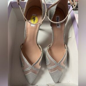 Silver glitter heelsss , only worn once.